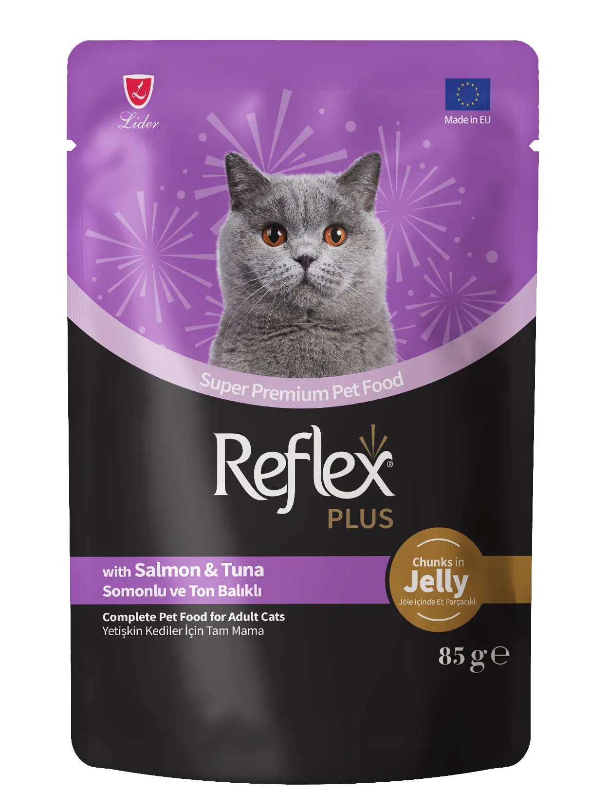 Reflex Plus Pochon Jelly Adult Cat With Salmon And Tuna - 85gr
