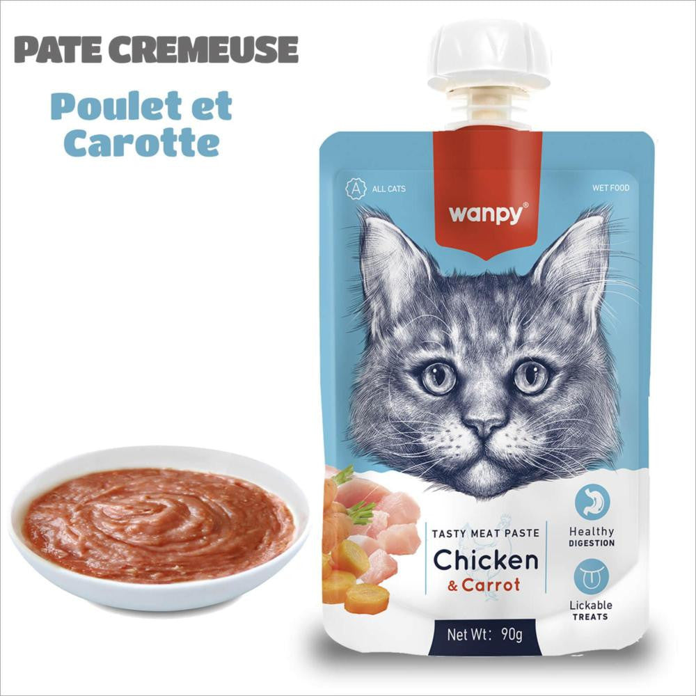 WANPY PATEE CREMEUSE CHAT 90g - poulet & carotte